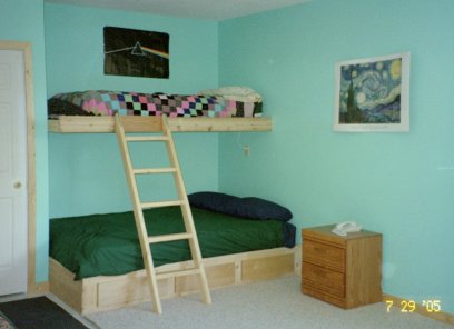 Queen and twin bunk bed