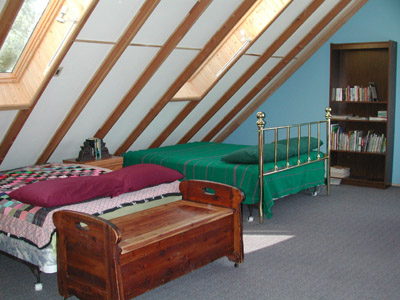 Loft with skylights